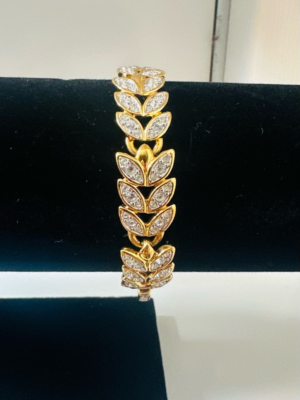 Vintage Swarovski Leaf Crystal Link Bracelet - Women Jewelry